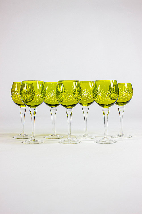 Набор бокалов "Эмеральд", стекло, Франция, первая половина XX века