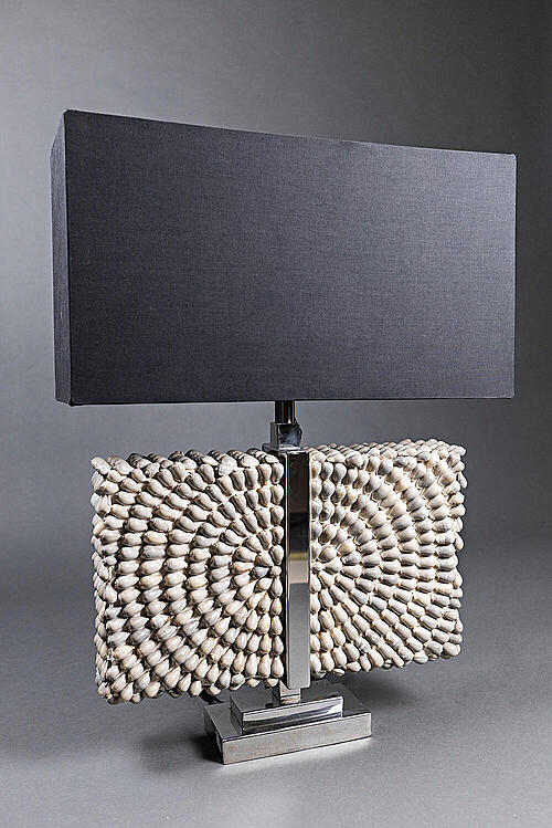Лампа настольная " Мар", стиль Hollywood Regency, хромированный металл, Франция, середина XX века