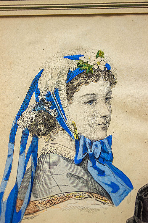 Иллюстрации из журнала мод "Шляпки", бумага, Франция, 1850-60-е гг.
