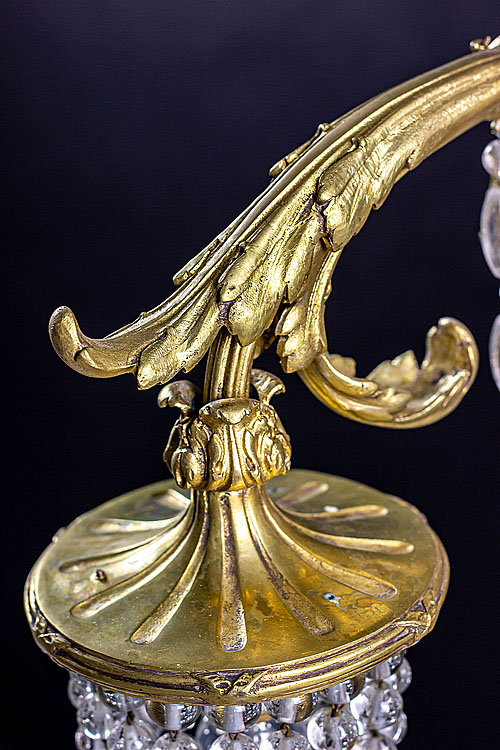 Люстра хрустальная "Лилия", бронза, Ар-нуво, Франция, начало XX века