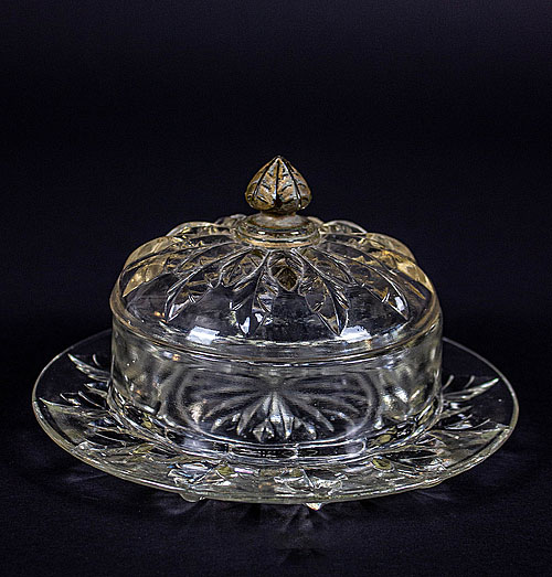 Масленка "Бисквит", "Vercapel", "Ар-деко", стекло, Франция, 30-е годы XX века