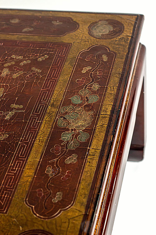 Столик журнальный "Гуанмин",  стиль шинуазри, дерево, роспись, резьба, Франция, середина XX века