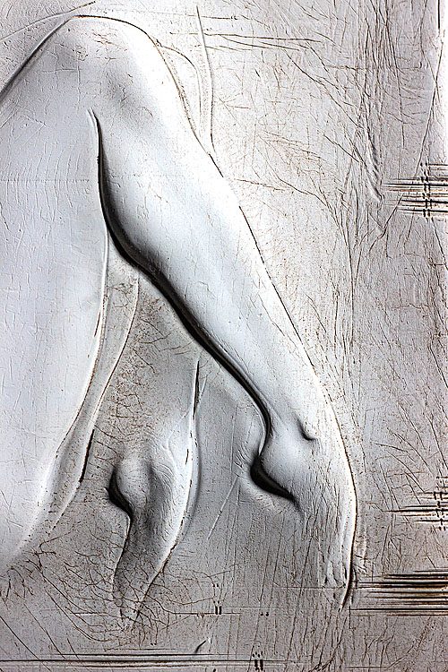 Керамический рельеф "Наброски №3", фаянс, глазурь, автор Елена Сластникова