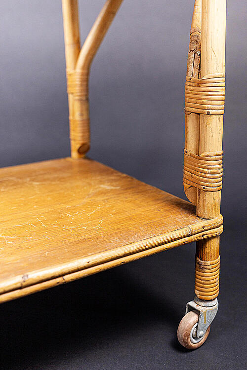 Сервировочный столик "Лиана", бамбук, дерево, Франция, вторая половина XX века