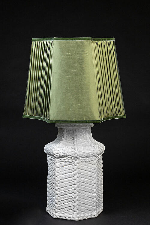 Лампа настольная "Поттери", керамика, новый абажур, Италия, середина XX века.