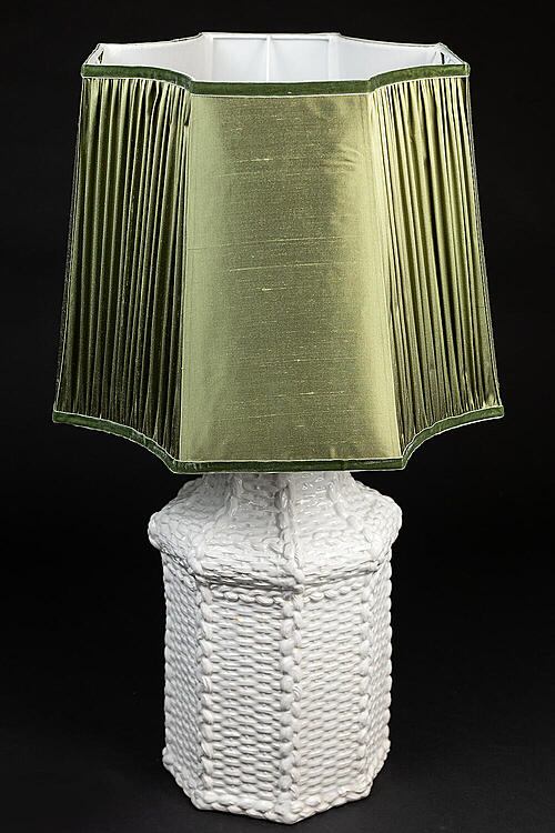 Лампа настольная "Поттери", керамика, новый абажур, Италия, середина XX века.