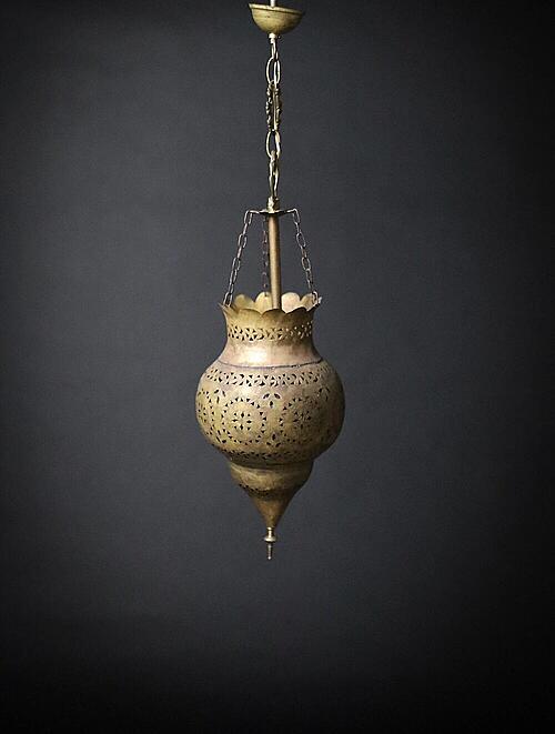Светильник "Альгамбра", латунь, цветное стекло, Марокко, середина XX века.