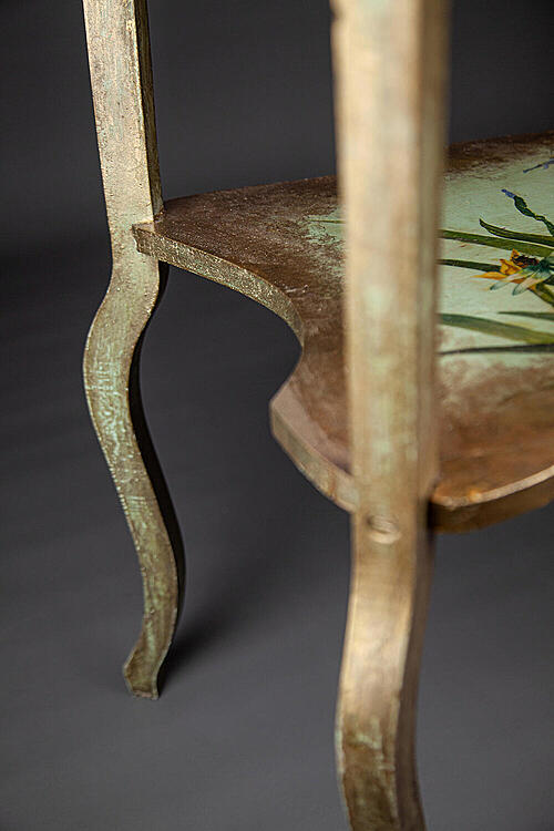 Столик сервировочный "IRIS", дерево, ручная роспись, модерн, Франция, начало XX ВЕКА