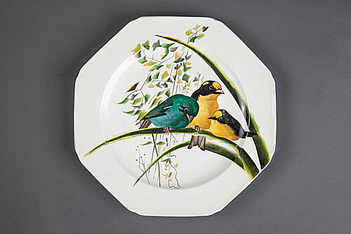 Тарелки декоративные "Birdy", керамика, ручная роспись, Франция, начало XX века.