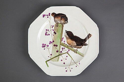 Тарелки декоративные "Birdy", керамика, ручная роспись, Франция, начало XX века.